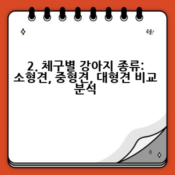 2. 체구별 강아지 종류: 소형견, 중형견, 대형견 비교 분석