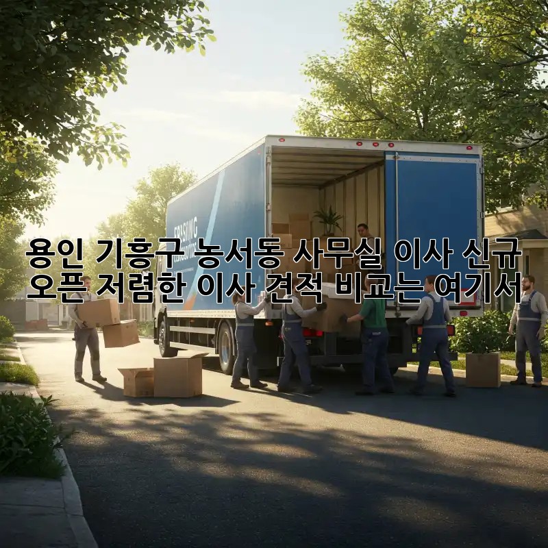 용인 기흥구 농서동 사무실 이사 신규 오픈! 저렴한 이사 견적 비교는 여기서! ✨