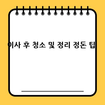 이사 후 청소 및 정리 정돈 팁