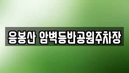 응봉산 암벽등반공원주차장