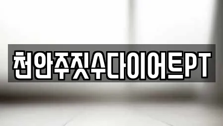 천안주짓수다이어트PT