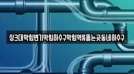 싱크대막힘변기막힘하수구막힘역류뚫는곳동네하수구