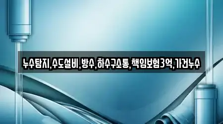 누수탐지,수도설비,방수,하수구소통,책임보험3억,가건누수