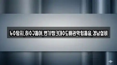 누수탐지,하수구뚫어,변기씽크대수도배관막힘뚫음,경남설비