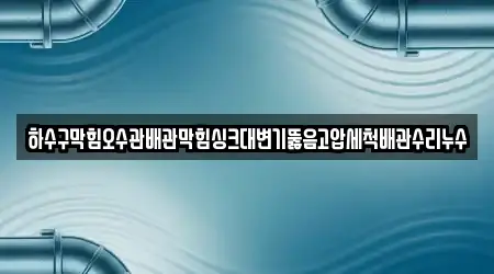 하수구막힘오수관배관막힘싱크대변기뚫음고압세척배관수리누수