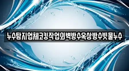 누수탐지업체코킹작업외벽방수옥상방수빗물누수