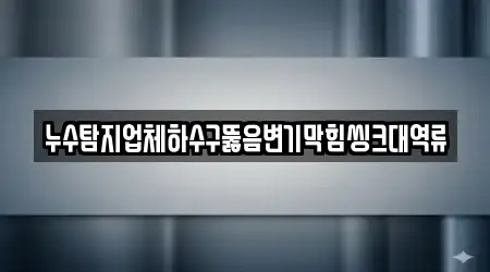 누수탐지업체하수구뚫음변기막힘씽크대역류