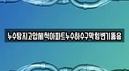 누수탐지고압세척아파트누수하수구막힘변기뚫음