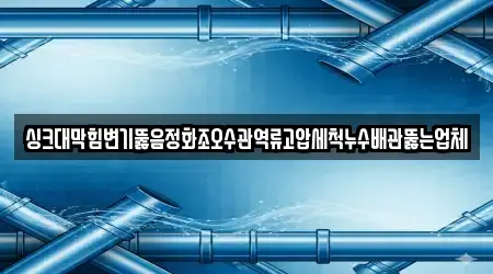 싱크대막힘변기뚫음정화조오수관역류고압세척누수배관뚫는업체