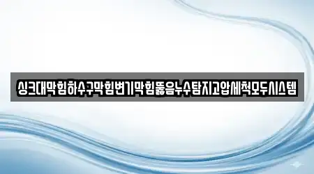 싱크대막힘하수구막힘변기막힘뚫음누수탐지고압세척모두시스템