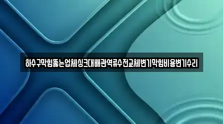 하수구막힘뚫는업체싱크대배관역류수전교체변기막힘비용변기수리