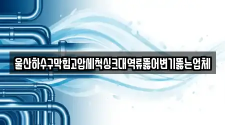 울산하수구막힘고압세척싱크대역류뚫어변기뚫는업체