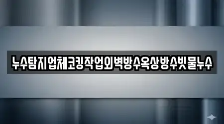누수탐지업체코킹작업외벽방수옥상방수빗물누수