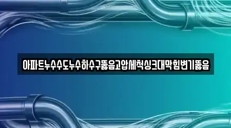 아파트누수수도누수하수구뚫음고압세척싱크대막힘변기뚫음