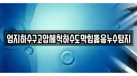 엄지하수구고압세척하수도막힘뚫음누수탐지