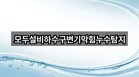 모두설비하수구변기막힘누수탐지