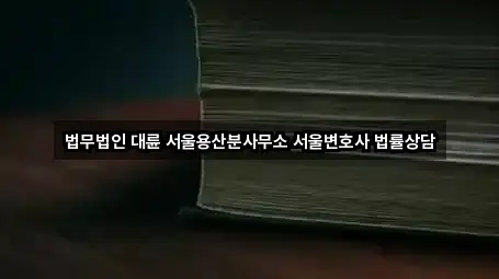 법무법인 대륜 서울용산분사무소 서울변호사 법률상담