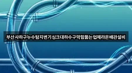 부산사하구누수탐지변기싱크대하수구막힘뚫는업체라온배관설비