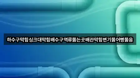 하수구막힘싱크대막힘배수구역류뚫는곳배관막힘변기뚫어뻥뚫음