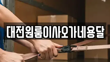 대전원룸이사오가네용달