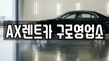 서울 구로구 가리봉동 단기렌트카 전문 AX렌트카 구로영업소