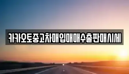 서울 용산구 이태원동 중고차매입 전문 카카오토중고차매입매매수출판매시세