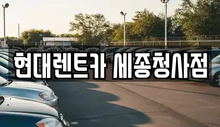 세종 어진동 렌트카 전문 현대렌트카 세종청사점