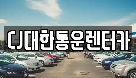 전북특별자치도 군산시 금동 렌트카 전문 CJ대한통운렌터카