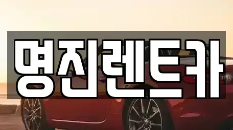 전북특별자치도 익산시 임상동 렌트카 전문 명진렌트카