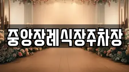 중앙장례식장주차장