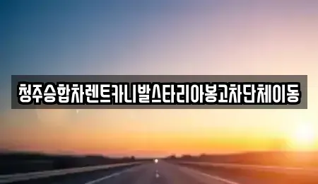 충북 청주시 상당구 용담동 렌트카 전문 청주승합차렌트카니발스타리아봉고차단체이동